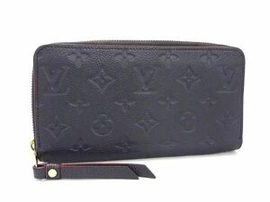 1円 LOUIS VUITTON ルイヴィトン M62121 モノグラムアンプラント ジッピーウォレット ラウンドファスナー 長財布 ネイビー系 AZ4088