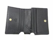 1円 ■極美品■ GUCCI グッチ 456126 2149 GGマーモント レザー 二つ折り ミニ財布 コンパクトウォレット レディース ブラック系 FB0766_画像3