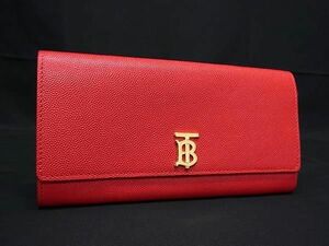 1 иен # превосходный товар # BURBERRY Burberry кожа складывающийся пополам длинный кошелек бумажник . inserting кошелек для мелочи . женский оттенок красного FB0760