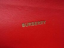 1円 ■極美品■ BURBERRY バーバリー レザー 二つ折り 長財布 ウォレット 札入れ 小銭入れ レディース レッド系 FB0760_画像6