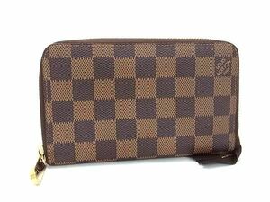 1円 ■美品■ LOUIS VUITTON ルイヴィトン N60028 ダミエ ジッピーウォレットコンパクト ラウンドファスナー 長財布 ブラウン系 AY3317