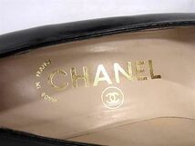 1円 CHANEL シャネル レザー パンプス ヒール 表記サイズ35 1/2(約22cm) 靴 シューズ ブラック系 AZ4348_画像6