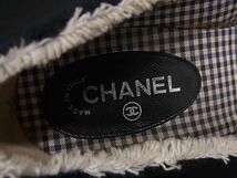 1円 CHANEL シャネル ココマーク カメリア ヒール パンプス サイズ 35 (約22.0cm) 靴 シューズ ネイビー系×アイボリー系 AZ4344_画像6