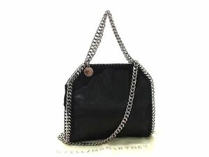 1円 ■極美品■ STELLA McCARTNEY ステラ マッカートニー ファラベラ エコレザー 2WAY ハンドバッグ ショルダーバッグ ブラック系 AY3513