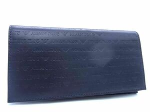 # new goods # unused # ARMANI JEANS Armani Jeans leather folding in half long wallet wallet men's lady's black group BG8107