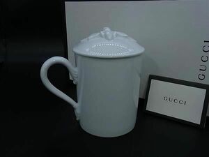 # как новый # GUCCI Gucci Be кружка посуда стол одежда оттенок белого CD1788