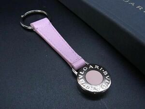 # новый товар # не использовался # BVLGARI BVLGARY BVLGARY кожа брелок для ключа кольцо для ключей очарование женский розовый серия × оттенок серебра BJ1539