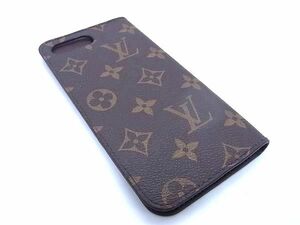 ■新品同様■ LOUIS VUITTON ルイヴィトン M63400 モノグラム フォリオ iPhone7Plus/8Plus 対応 スマホケース ブラウン系 BJ1524