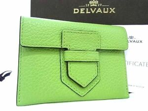 # новый товар # не использовался # DELVAUX Dell vo- кожа футляр для карточек карта inserting футляр для визитных карточек чехол для пропуска женский мужской светло-зеленый серия AV8802