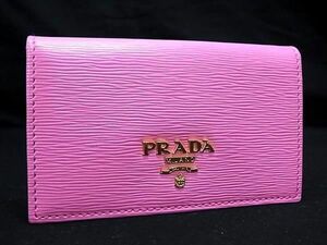 ■新品同様■ PRADA プラダ レザー カードケース カード入れ 名刺入れ レディース ピンク系 AV8887