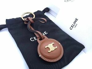 # new goods # unused # CELINE Celine Trio mf leather air tag case key ring key holder charm brown group AW5436