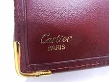 ■新品同様■ Cartier カルティエ マストライン レザー 二つ折り 財布 ウォレット 札入れ 小銭入れ レディース ボルドー系 BJ2519_画像6