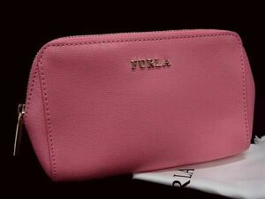 ■新品■未使用■ FURLA フルラ レザー ポーチ マルチケース 小物入れ レディース ピンク系 BG8537