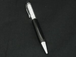 ■美品■ SWAROVSKI スワロフスキー スターダスト ツイスト式 ボールペン 筆記用具 ステーショナリー ブラック系×シルバー系 DD7055