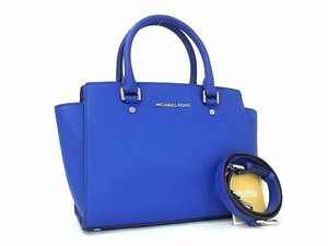 1 иен # прекрасный товар # MICHAEL KORS Michael Kors кожа 2WAY большая сумка сумка на плечо ручная сумочка женский оттенок голубого AY3570