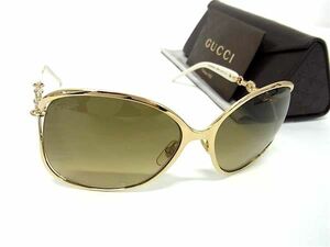 1円 ■美品■ GUCCI グッチ 4250/N/S J5GED 60□17 115 ラインストーンサングラス 眼鏡 メガネ ゴールド系 AY3846