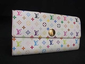 1円 LOUIS VUITTON ルイヴィトン M60004 モノグラムマルチカラー ポシェット ポルト モネ クレディ 二つ折り 長財布 アイボリー系 AY4539