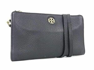 1円 ■美品■ TORY BURCH トリーバーチ レザー クロスボディ ショルダーバッグ ポシェット レディース ブラック系 AY3552