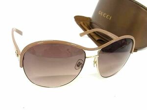 1円 ■美品■ GUCCI グッチ GG 2865/S HFF02 64□15 130 インターロッキングG サングラス メガネ 眼鏡 レディース ベージュ系 FA5533