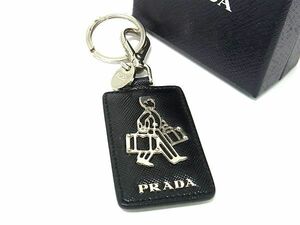 1 jpy # beautiful goods # PRADA Prada leather key holder key ring bag charm lady's men's black group × silver group BL0429