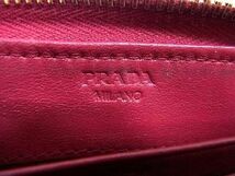 1円 ■美品■ PRADA プラダ テスートナイロン キルティング ラウンドファスナー 長財布 ウォレット 札入れ 小銭入れ ピンク系 AY4079_画像5