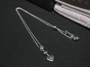 1円 ■美品■ GUCCI グッチ SV925 ハート ネックレス ペンダント アクセサリー レディース シルバー系 AY3888