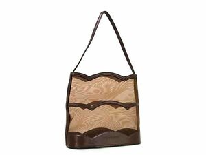 1 иен YVESSAINTLAURENT Yves Saint-Laurent нейлон × кожа one сумка на плечо плечо .. женский оттенок коричневого BJ3081