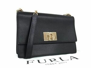 1 иен # превосходный товар # FURLA Furla 1927 кожа Turn блокировка Cross корпус цепь сумка на плечо наклонный .. женский оттенок черного AY3452