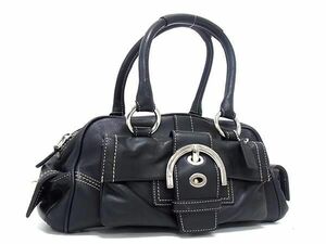1 jpy # beautiful goods # COACH Coach 8A10so- horn leather sa che ru handbag Boston bag lady's black group AW8931