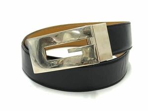 1 jpy GUCCI Gucci 036.1476.1374 leather belt declared size 80.32 men's black group BL0651