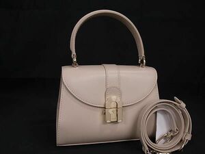 1 jpy # ultimate beautiful goods # FURLA Furla opera leather 2WAY handbag shoulder bag diagonal .. bag lady's light pink series AY3461