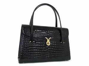 1 иен # первоклассный # подлинный товар # прекрасный товар # крокодил Turn блокировка ручная сумочка большая сумка плечо плечо .. женский оттенок черного AY3680