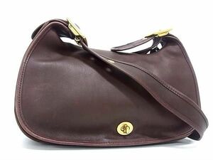 1 jpy # beautiful goods # COACH Coach 9020 Old Coach Vintage Costa Rica made leather one shoulder bag shoulder .. brown group BK1190