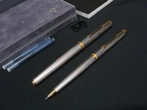 1 jpy # beautiful goods # PARKER Parker pen .18K 750 18 gold fountain pen mechanical pencil writing implements stationery 2 point set silver group × gold group AY4248