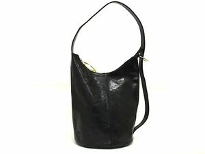 1円 ■美品■ MCM エムシーエム レザー ワンョルダーバッグ 肩掛け レディース ブラック系 BL0655