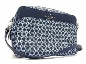 1 jpy # ultimate beautiful goods # kate spade Kate Spade WKR00066 PVC× leather total pattern Cross body one shoulder bag lady's navy series AY3399