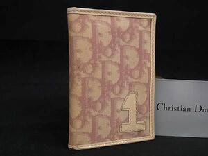 1 jpy ChristianDior Christian Dior Toro ta-PVC× leather card-case card inserting ticket holder beige group × pink series AY4372