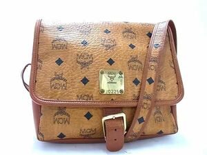 1 jpy # beautiful goods # MCM M si- M monogram Visee tos pattern leather Cross body shoulder bag diagonal .. brown group AY3423