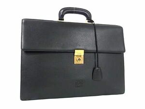 1 jpy LOEWE Loewe hole g ram leather handbag business bag briefcase attache case men's black group BJ3071