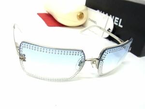 1 jpy # ultimate beautiful goods # CHANEL Chanel 4105-B here Mark sunglasses glasses glasses lady's silver group AZ4391