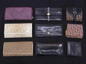 1 jpy ChristianDior Dior Toro ta- etc. round fastener folding twice purse long wallet wallet 9 point set set sale DA7730