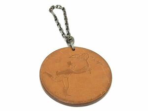 1 иен # прекрасный товар # HERMES Hermes catch mi- Heart кожаная сумка очарование брелок для ключа женский оттенок коричневого AY2449
