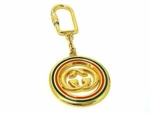 1 jpy # beautiful goods # GUCCI Gucci Logo motif key holder key ring bag charm lady's men's gold group AZ3288