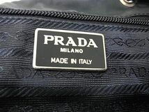 1円 PRADA プラダ テスートナイロン×レザー チェーン 巾着型 リュックサック バックパック ダークグリーン系×ブラック系 BJ3103_画像6