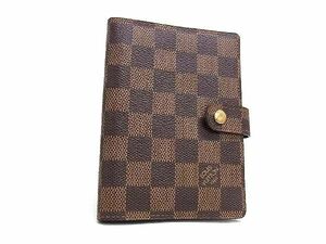 1円 ■美品■ LOUIS VUITTON ルイヴィトン R20700 ダミエ アジェンダPM 6穴式 手帳カバー スケジュール帳 ブラウン系 AY3878