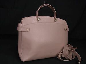 1 jpy # beautiful goods # FURLA Furla Agata leather 2WAY handbag tote bag shoulder diagonal .. light pink series BK1814