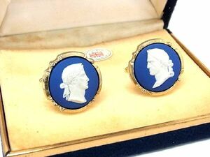 WEDGWOOD ウェッジウッド カフス カフリンクス カフスボタン アクセサリー メンズ ブルー系×ゴールド系 DD2367