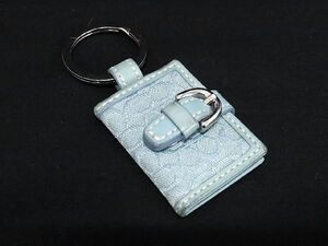 COACH Coach signature canvas key holder bag charm accessory lady's light blue series DD4781