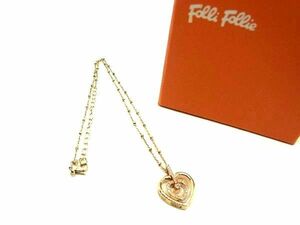 # ultimate beautiful goods # Folli Follie Folli Follie heart motif rhinestone necklace pendant accessory gold group DE0351