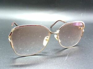 PAOLO GUCCI パオログッチ 56□14-125 度入り サングラス メガネ 眼鏡 レディース メンズ ゴールド系×ブラウン系 DE1107